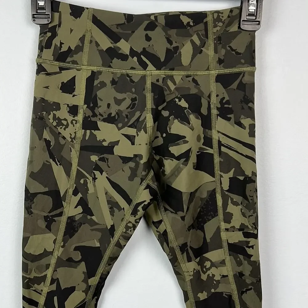 Lululemon Athletica Tight Stuff Camo Cropped Leggings size 2